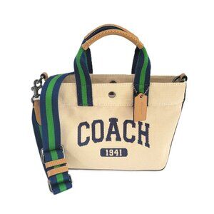 Coach CBK29 Canvas 20 C Graphic Tote Small Handbag Natural Multi